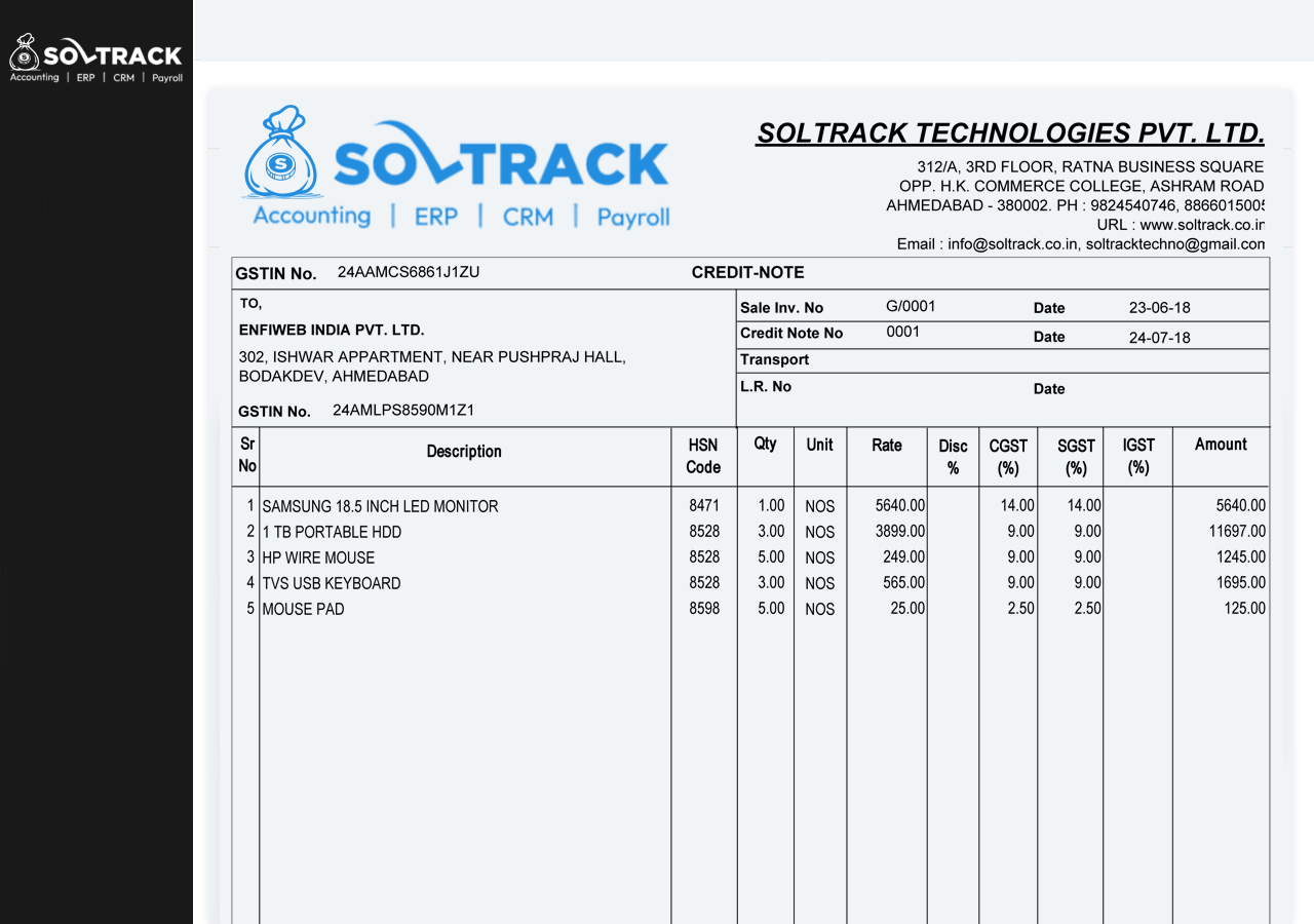 GST Credit Note